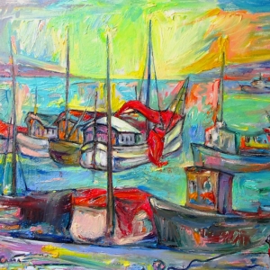 Fishing Pier, 63x77 cm. oil on canvas, 2022