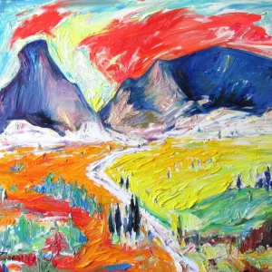 White marble rocks-Anatolia, oil on canvas, 58x67cm.2014