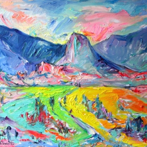 Rock, oil on canvas, 61x67 cm. 2018