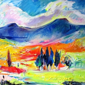 The Valley in Sun Light,55x60cm.,oil on canvas,2013