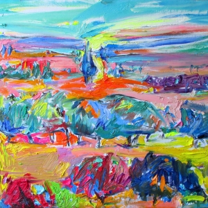 Cypresses and Olive Trees, 60x78 cm. oil on canvas, 2022