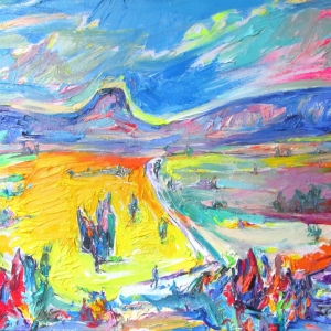 Road in the Valley, 62x78 cm.oil on canvas,2022