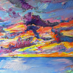 Sky over Sea, 63x77 cm. oil on canvas, 2023