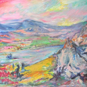 Menhir oil on canvas 555x67 cm. 2017